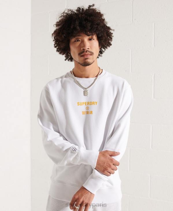 Superdry Hommes sweat-shirt équipage indépendant D64Z5036 vêtements blanc