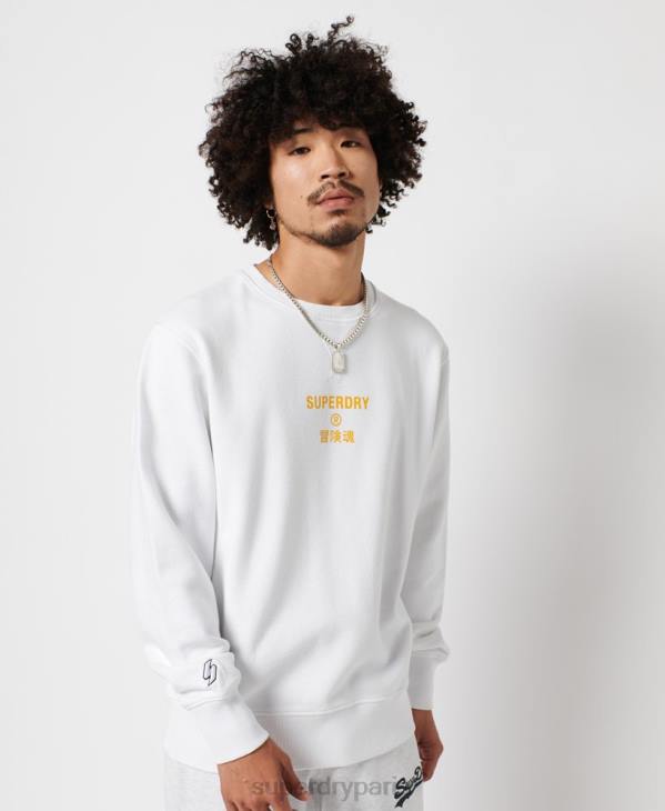 Superdry Hommes sweat-shirt équipage indépendant D64Z5036 vêtements blanc