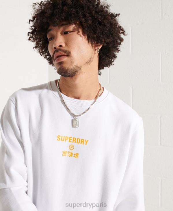 Superdry Hommes sweat-shirt équipage indépendant D64Z5036 vêtements blanc