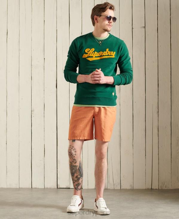 Superdry Hommes sweat-shirt universitaire en chenille en édition limitée D64Z868 vêtements vert