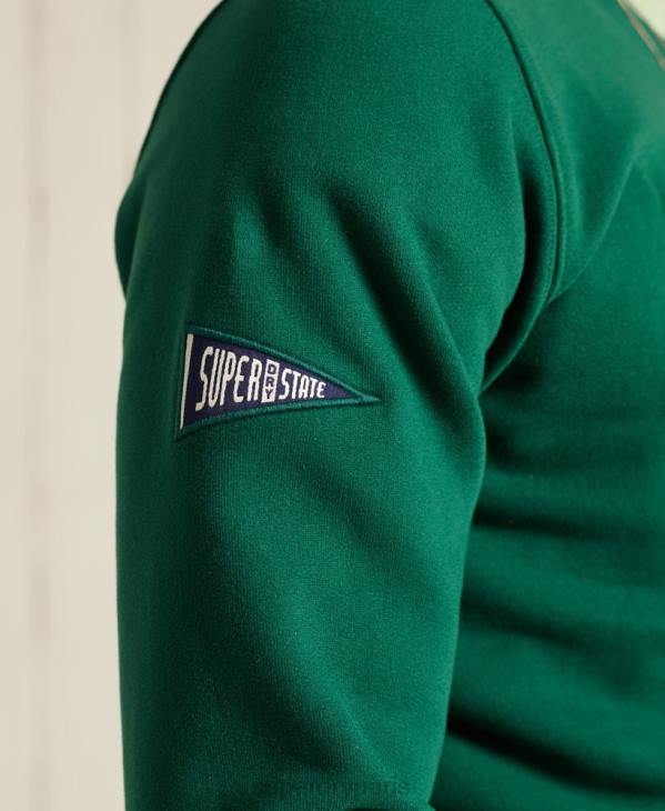 Superdry Hommes sweat-shirt universitaire en chenille en édition limitée D64Z868 vêtements vert