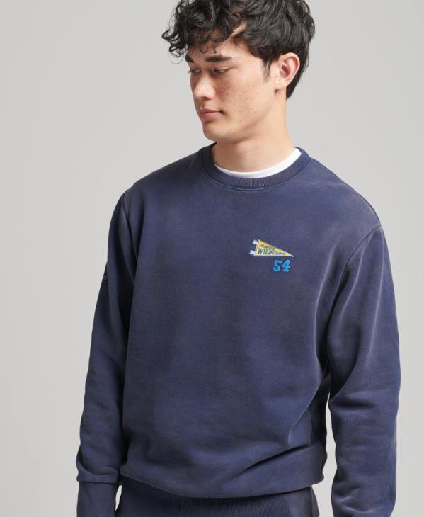 Superdry Hommes sweat-shirt vintage collégial D64Z5039 vêtements marine