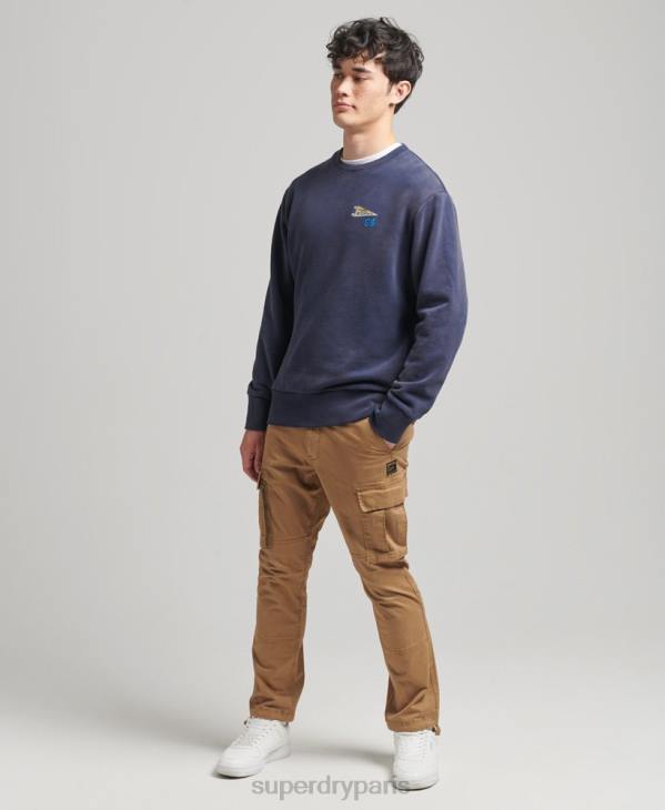 Superdry Hommes sweat-shirt vintage collégial D64Z5039 vêtements marine