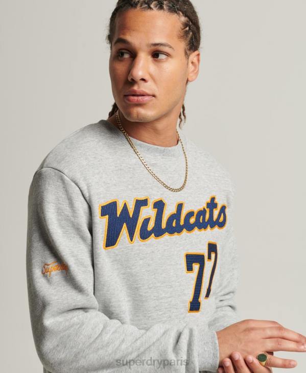 Superdry Hommes sweat-shirt vintage collégial D64Z5078 vêtements gris