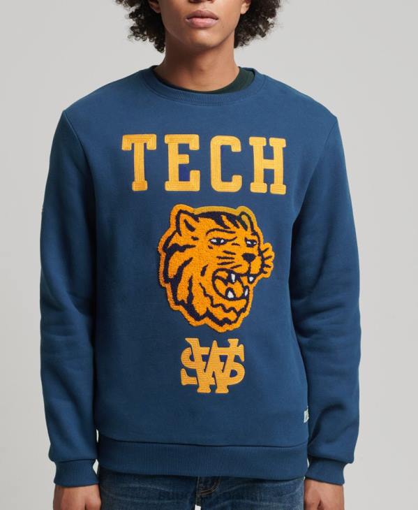 Superdry Hommes sweat-shirt vintage collégial D64Z765 vêtements marine
