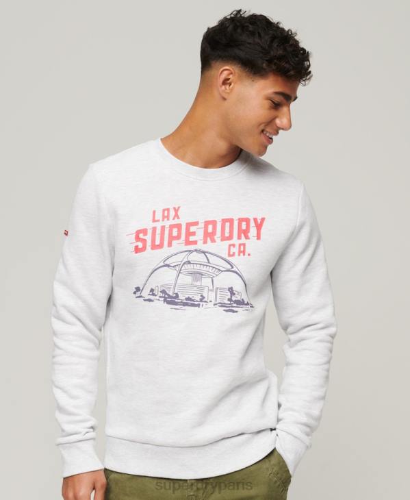 Superdry Hommes sweat vintage city souvenir crew D64Z550 vêtements gris clair