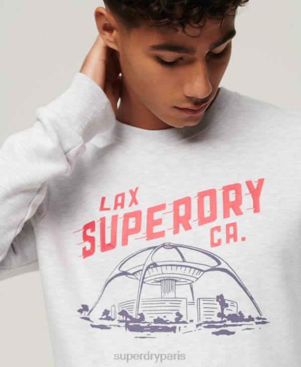 Superdry Hommes sweat vintage city souvenir crew D64Z550 vêtements gris clair