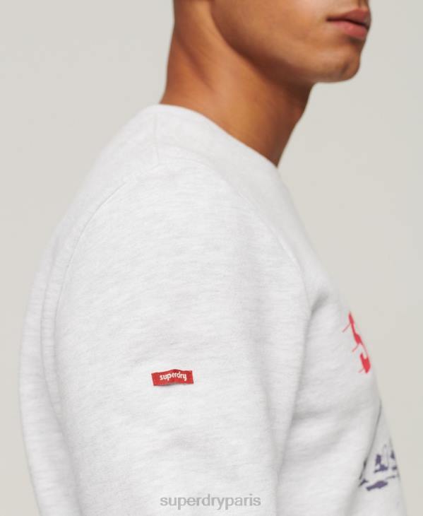 Superdry Hommes sweat vintage city souvenir crew D64Z550 vêtements gris clair