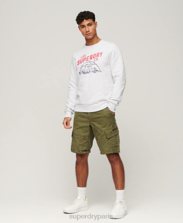 Superdry Hommes sweat vintage city souvenir crew D64Z550 vêtements gris clair
