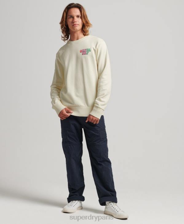 Superdry Hommes sweat vintage dans les bois D64Z5139 vêtements blanc