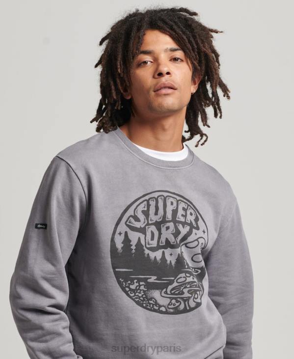 Superdry Hommes sweat vintage dans les bois D64Z752 vêtements gris foncé