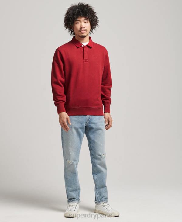 Superdry Hommes sweat vintage od rugby D64Z769 vêtements rouge