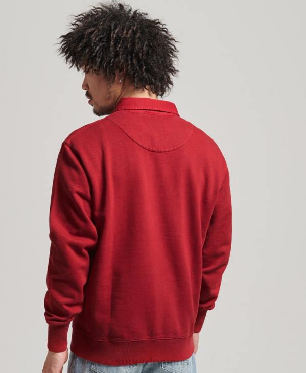 Superdry Hommes sweat vintage od rugby D64Z769 vêtements rouge