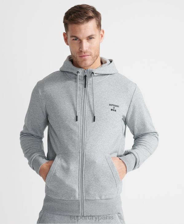Superdry Hommes sweat zippé à capuche D64Z5362 vêtements gris