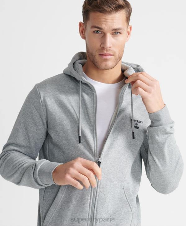 Superdry Hommes sweat zippé à capuche D64Z5362 vêtements gris