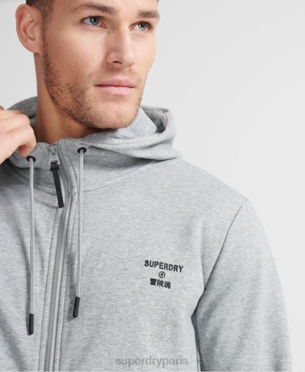 Superdry Hommes sweat zippé à capuche D64Z5362 vêtements gris