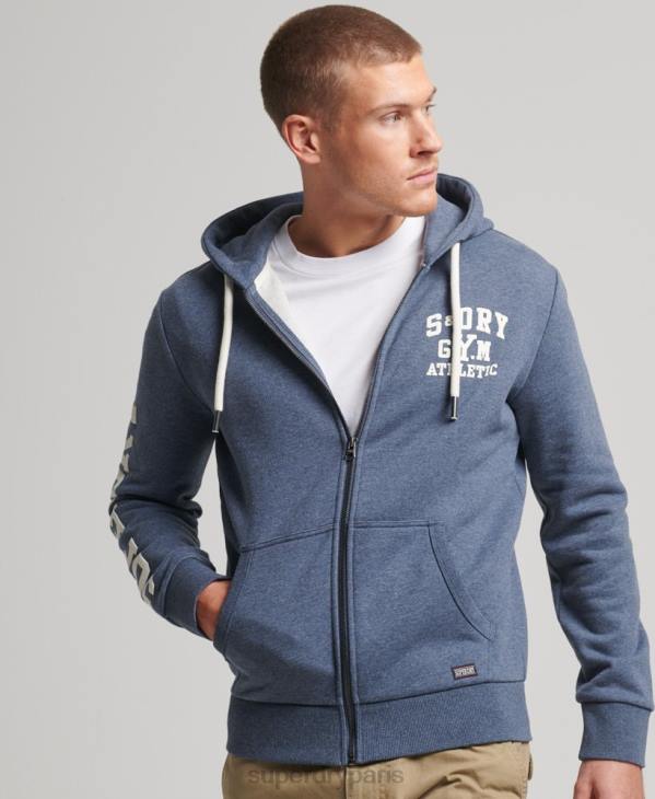 Superdry Hommes sweat zippé à capuche athlétique D64Z468 vêtements marine