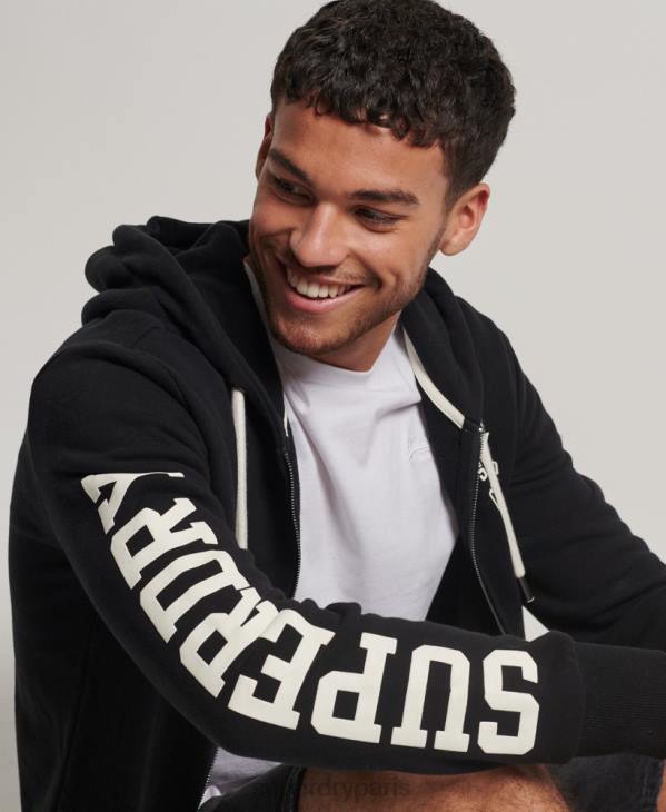 Superdry Hommes sweat zippé à capuche athlétique D64Z473 vêtements noir