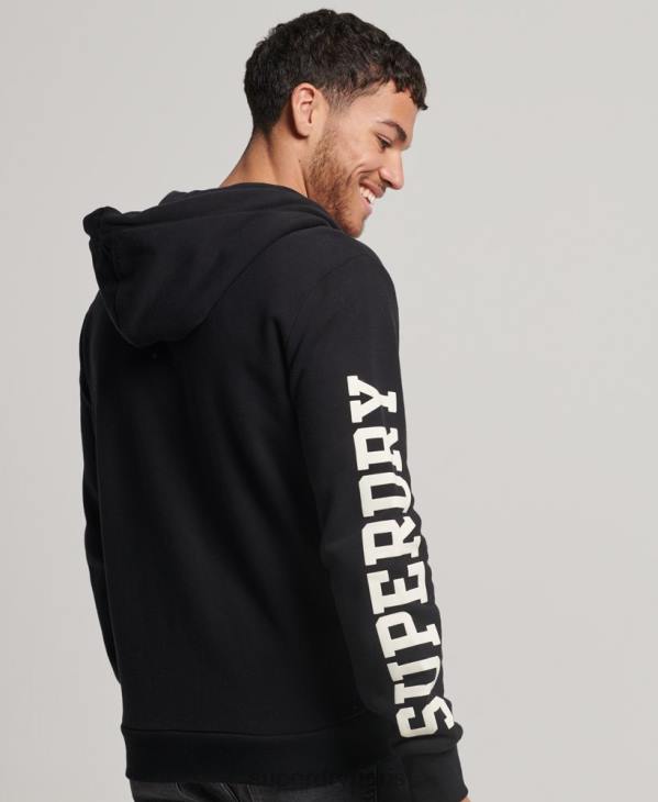 Superdry Hommes sweat zippé à capuche athlétique D64Z473 vêtements noir