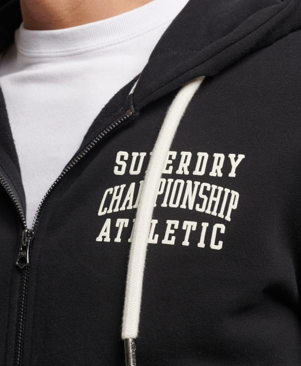 Superdry Hommes sweat zippé à capuche athlétique D64Z473 vêtements noir