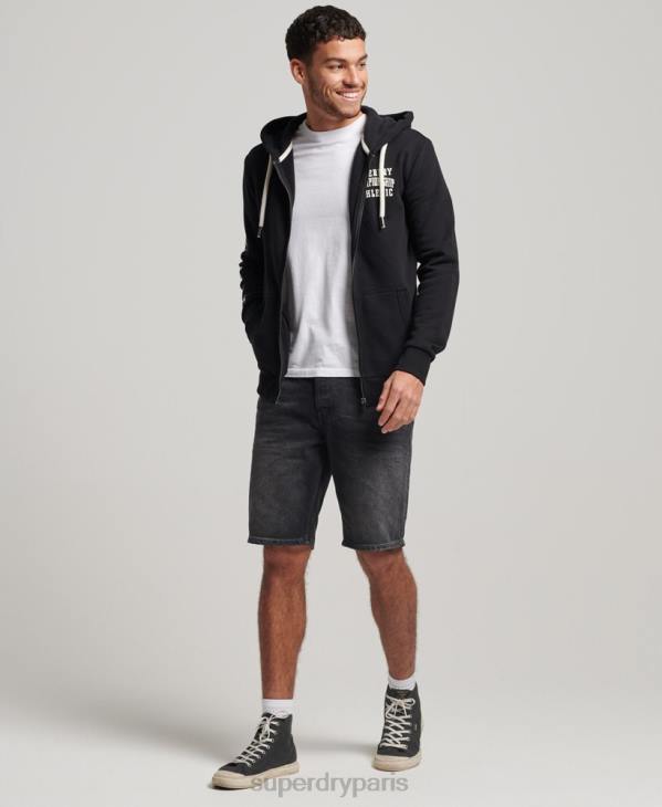 Superdry Hommes sweat zippé à capuche athlétique D64Z473 vêtements noir
