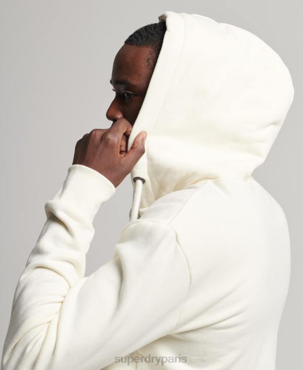 Superdry Hommes sweat zippé à capuche athlétique D64Z492 vêtements crème