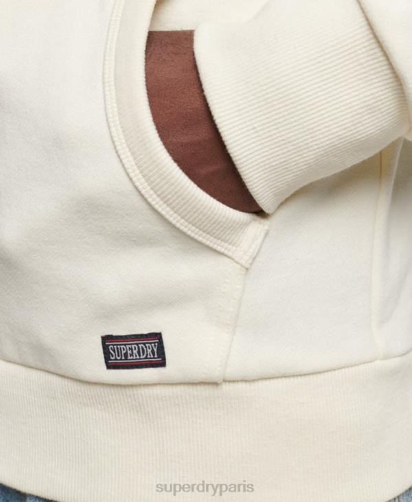 Superdry Hommes sweat zippé à capuche athlétique D64Z492 vêtements crème