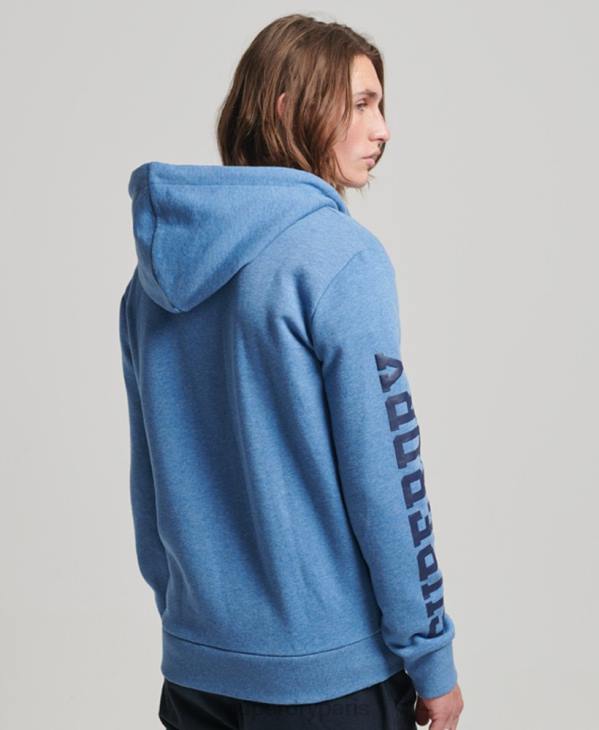 Superdry Hommes sweat zippé à capuche athlétique D64Z511 vêtements bleu
