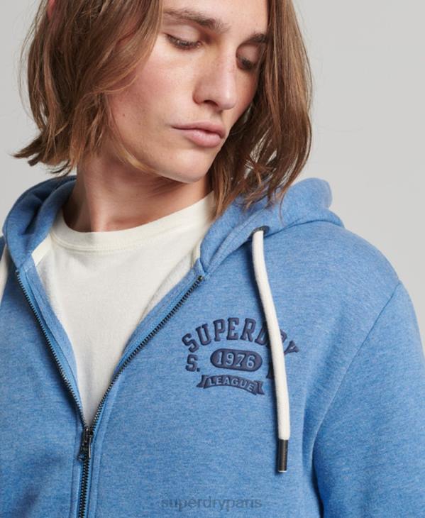 Superdry Hommes sweat zippé à capuche athlétique D64Z511 vêtements bleu