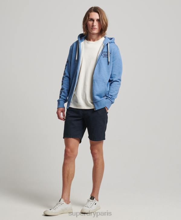 Superdry Hommes sweat zippé à capuche athlétique D64Z511 vêtements bleu