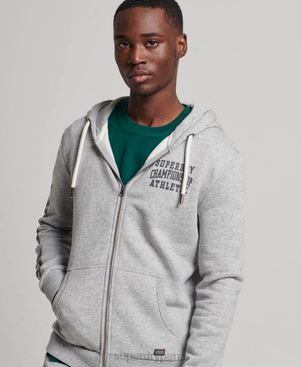 Superdry Hommes sweat zippé à capuche athlétique D64Z633 vêtements gris