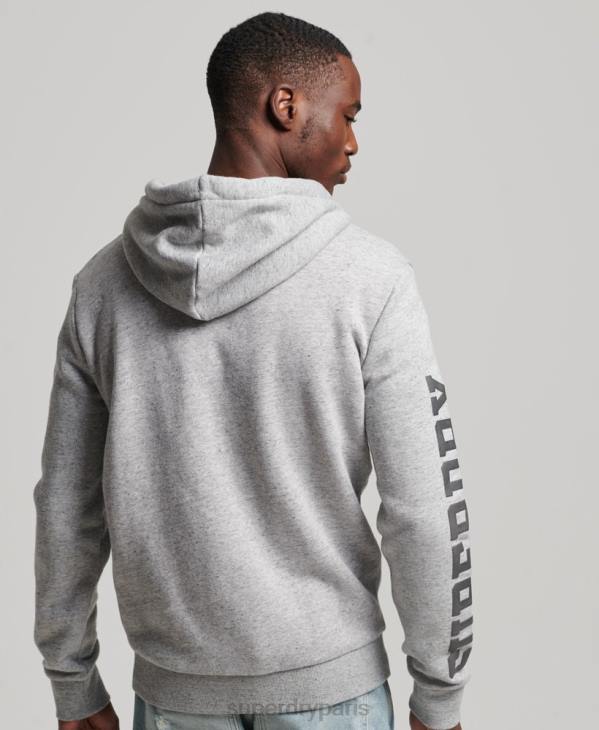 Superdry Hommes sweat zippé à capuche athlétique D64Z633 vêtements gris