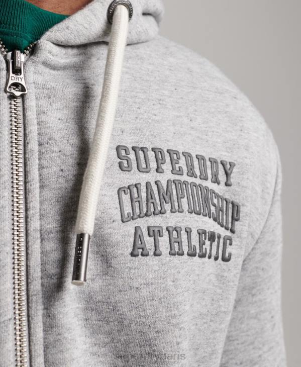 Superdry Hommes sweat zippé à capuche athlétique D64Z633 vêtements gris