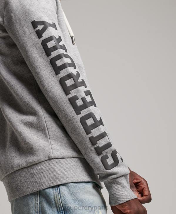 Superdry Hommes sweat zippé à capuche athlétique D64Z633 vêtements gris