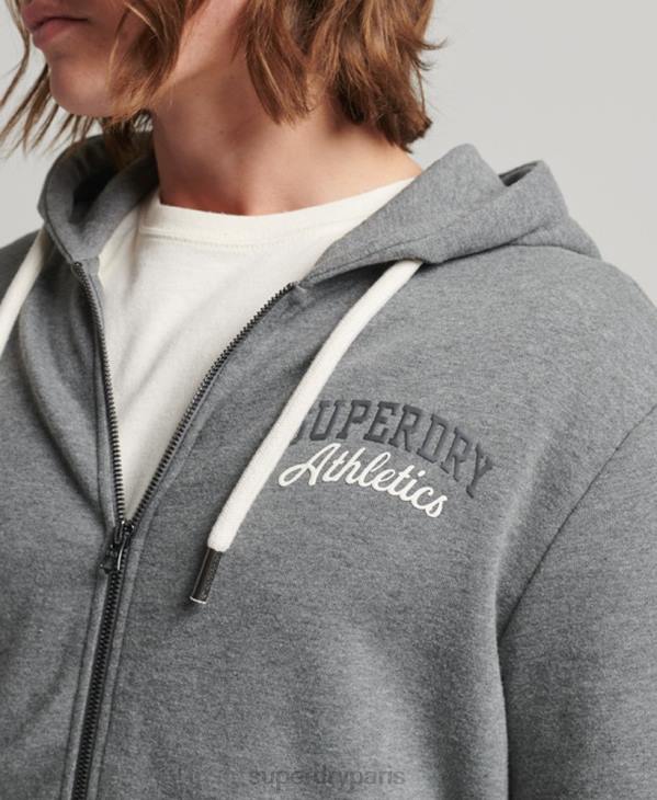 Superdry Hommes sweat zippé à capuche athlétique D64Z714 vêtements gris