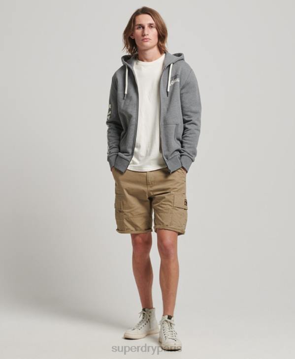 Superdry Hommes sweat zippé à capuche athlétique D64Z714 vêtements gris