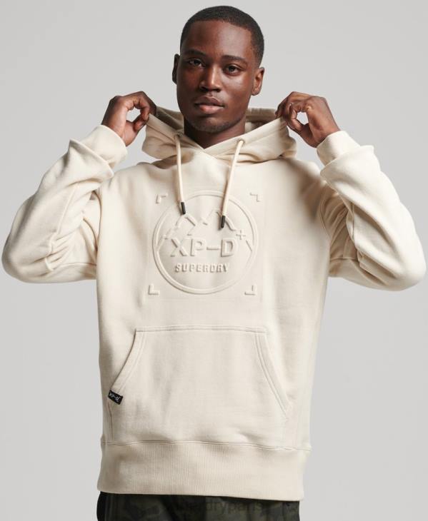Superdry Hommes xp-d sweat à capuche ras du cou graphique D64Z5099 vêtements crème