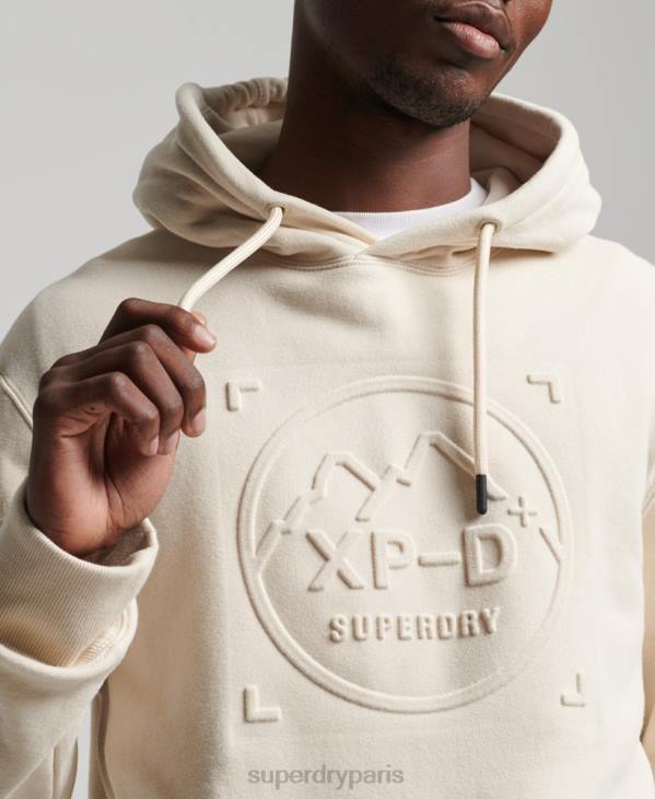 Superdry Hommes xp-d sweat à capuche ras du cou graphique D64Z5099 vêtements crème