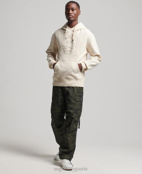 Superdry Hommes xp-d sweat à capuche ras du cou graphique D64Z5099 vêtements crème