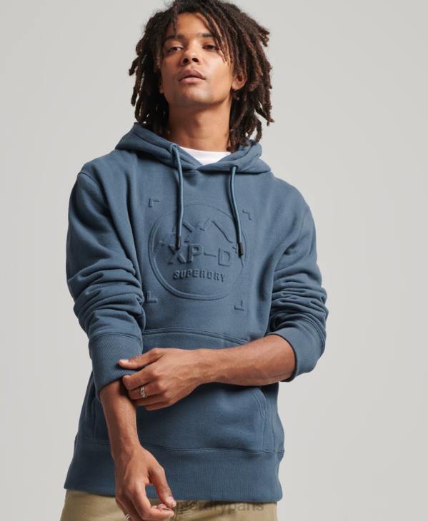 Superdry Hommes xp-d sweat à capuche ras du cou graphique D64Z717 vêtements bleu foncé