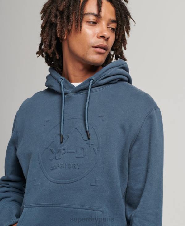 Superdry Hommes xp-d sweat à capuche ras du cou graphique D64Z717 vêtements bleu foncé