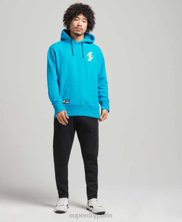 Superdry femmes sweat à capuche ample en demi-teinte code D64Z6119 vêtements bleu