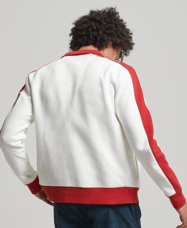 Superdry x Ringspun Hommes haut de survêtement football angleterre D64Z695 vêtements blanc
