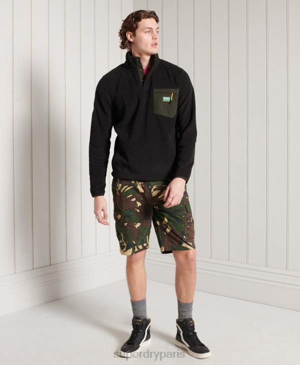 Superdry Hommes b trail polaire pop over top D64Z5144 vêtements noir