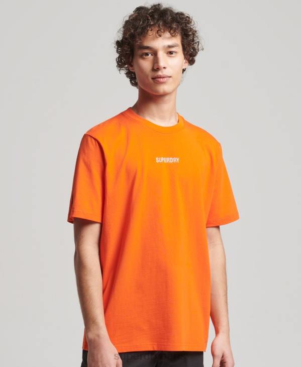 Superdry Hommes bouclier yama t-shirt graphique D64Z4974 vêtements orange