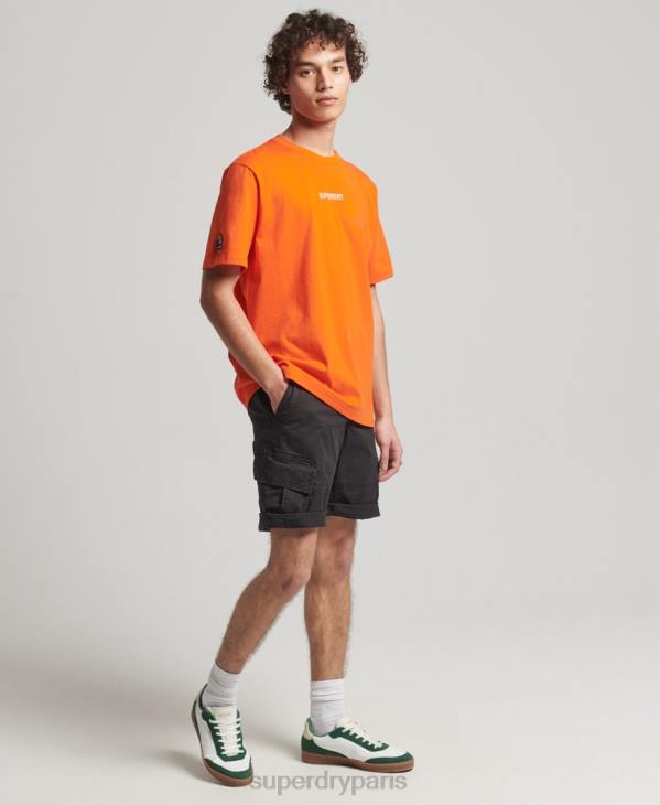 Superdry Hommes bouclier yama t-shirt graphique D64Z4974 vêtements orange