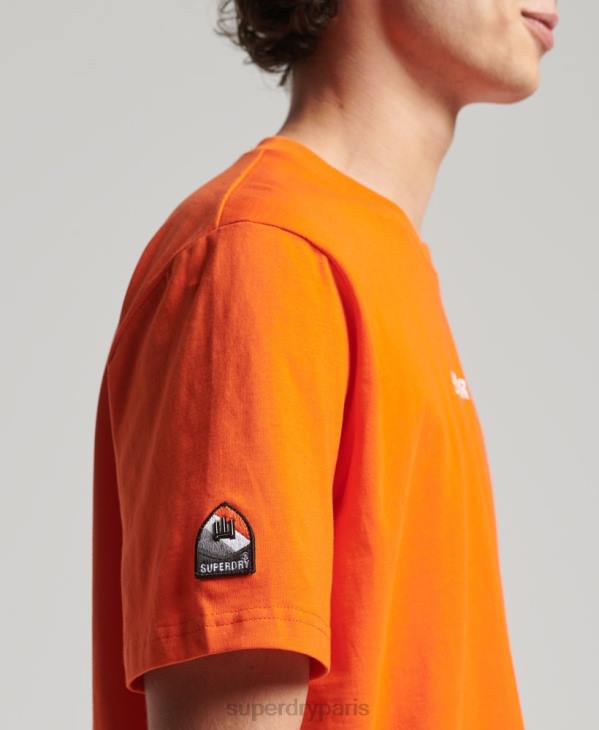 Superdry Hommes bouclier yama t-shirt graphique D64Z4974 vêtements orange