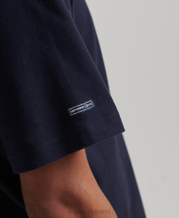 Superdry Hommes cooper rétro des années 70 t-shirt graphique D64Z4811 vêtements marine