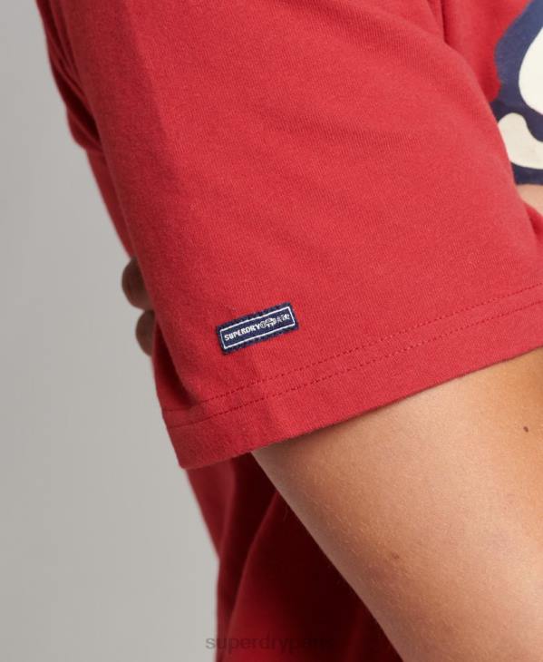 Superdry Hommes cooper rétro des années 70 t-shirt graphique D64Z4878 vêtements rouge