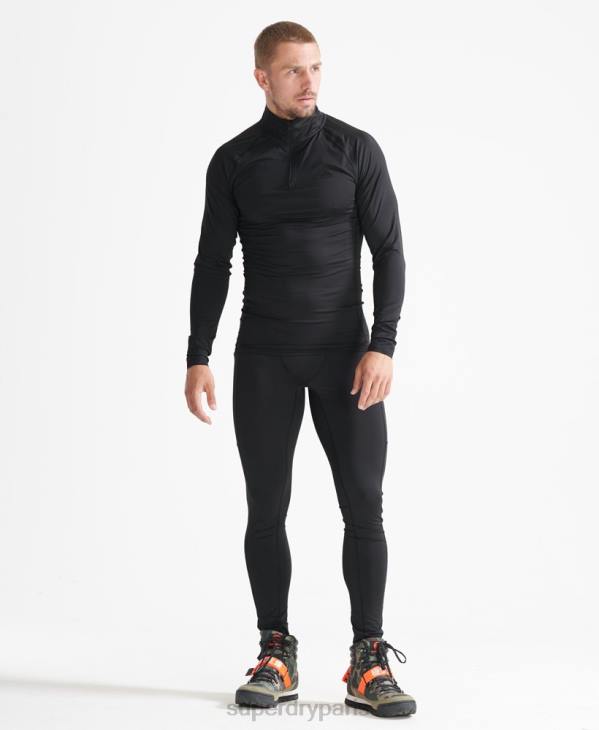 Superdry Hommes couche de base demi-zip D64Z1399 vêtements noir